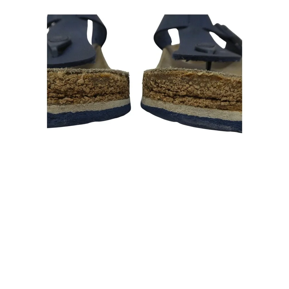 Birkenstock Gizeh Thong Sandals Mens 13 Blue Leather Cork Buckle Comfort